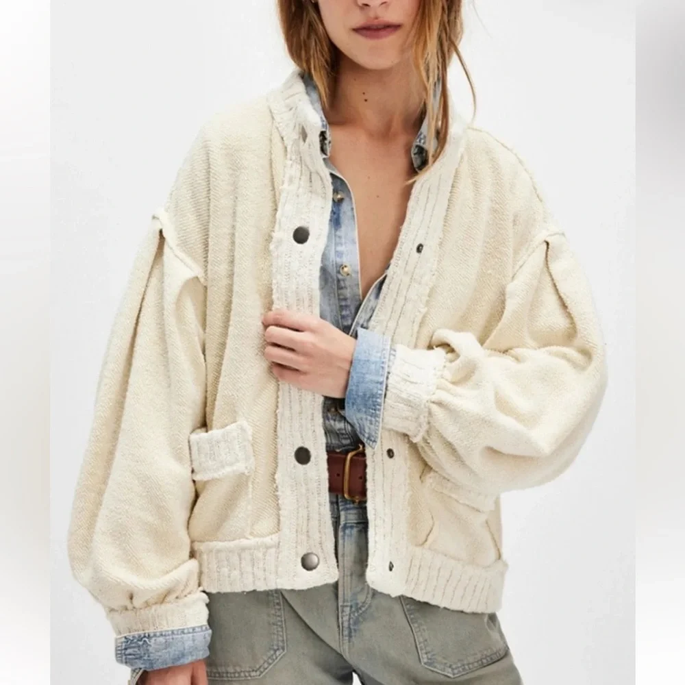 NEW We The Free Cream Cozy Cardigan - Cute in This Cardi in Tea - Picture 2 of 10